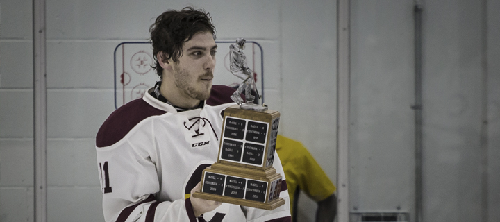 Captain Olivier Hinse with the Corey Cup in 2016.
