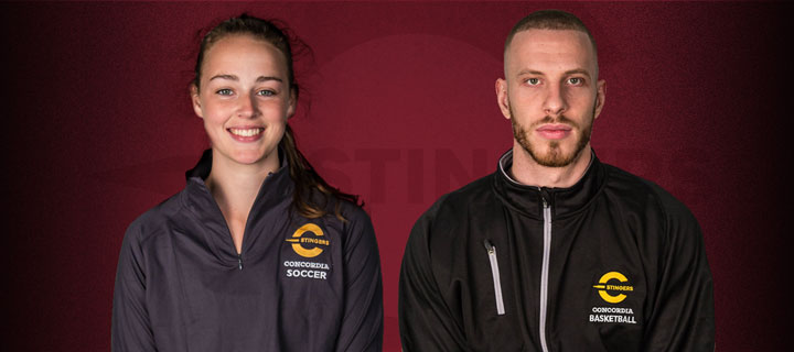 Soccer's Sarah Humes and Ken Beaulieu from the basketball team.