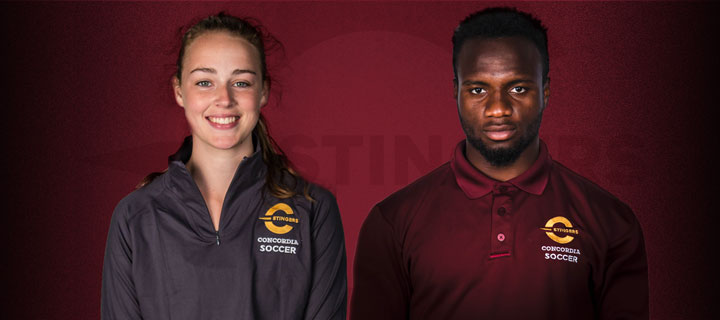 Soccer players Sarah Humes and Karl Gouabe.