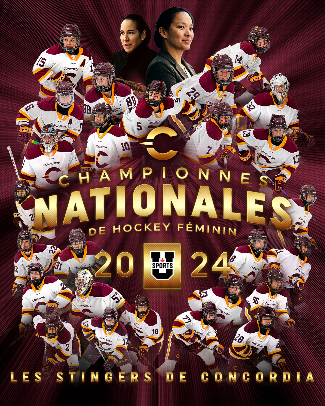 Championnes de hockey féminin U SPORTS 2024 - Les Stingers de Concordia