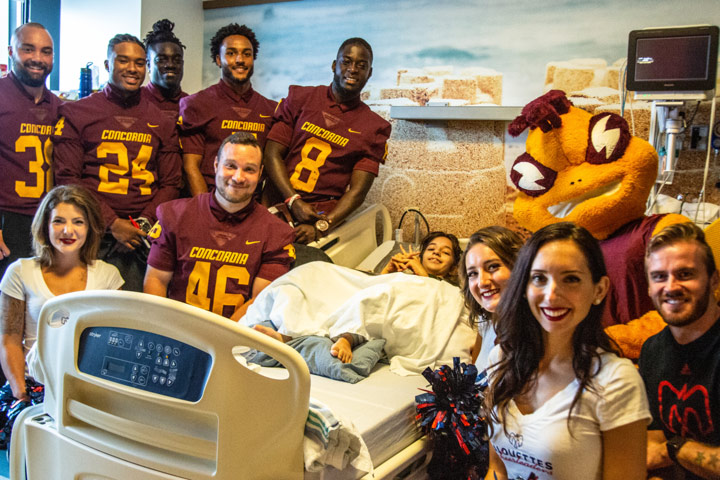 There were lots of smiles all round at the Shriners Hospital.