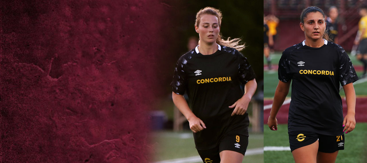 Sarah Humes (left) and Alessia Di Sabato will bolster the women's soccer team's staff.