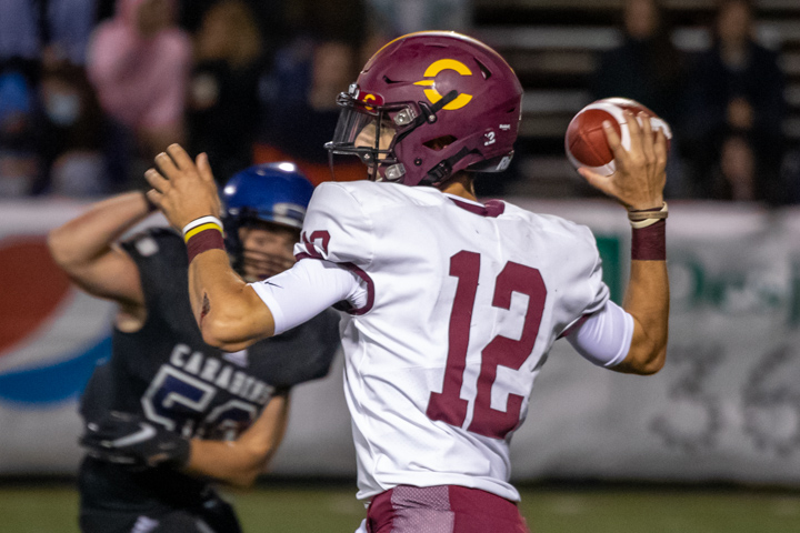 Quarterback Olivier Roy led the Stingers to a monumental road victory.