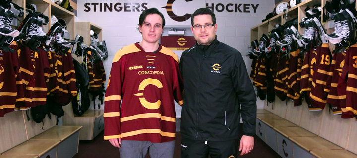 Anthony Dumont-Bouchard with head coach Marc-André Element.
