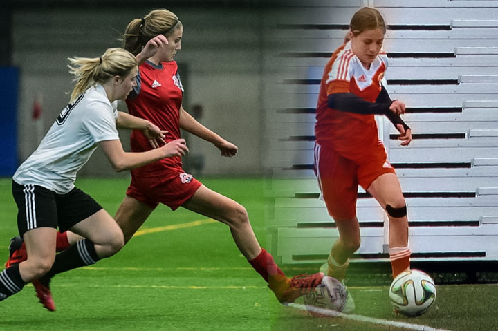 Rachel (left) and Devon will continue their soccer careers in Montreal with the Stingers.